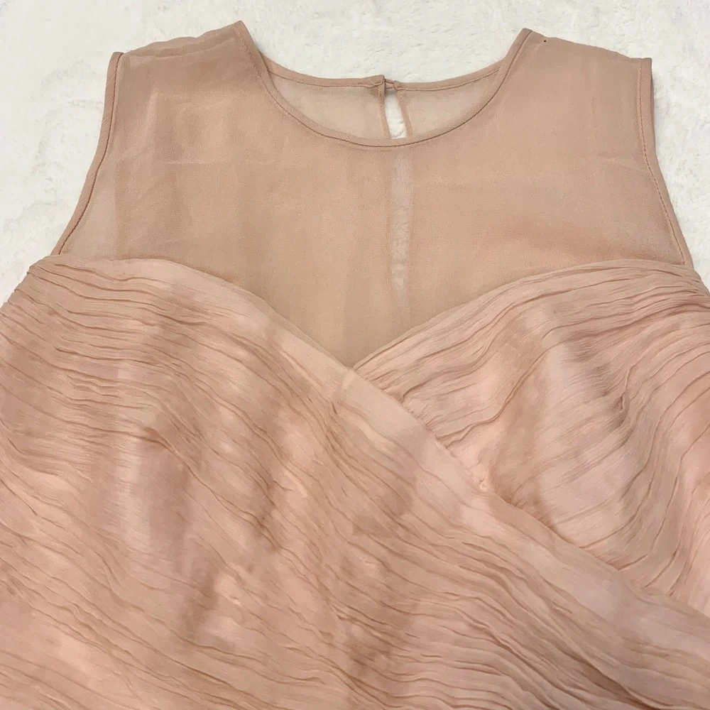 J. Crew Blush Pink Sleeveless Chiffon Midi Dress